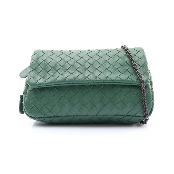 BOTTEGA VENETA BV 寶緹嘉 Expandable 肩背包 綠色 羊皮編織 【二手名牌BRAND OFF】