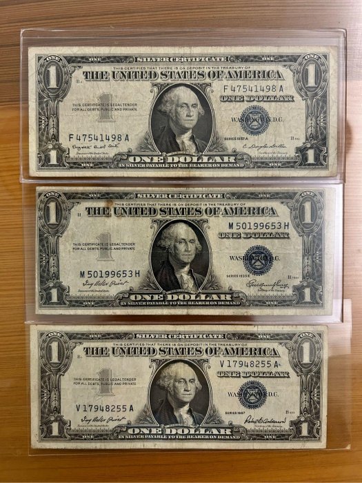 【H2Shop】美國 America USA 1元 美元 美金 1935-1957年 藍色庫印 藍徽 VF品相 紙鈔