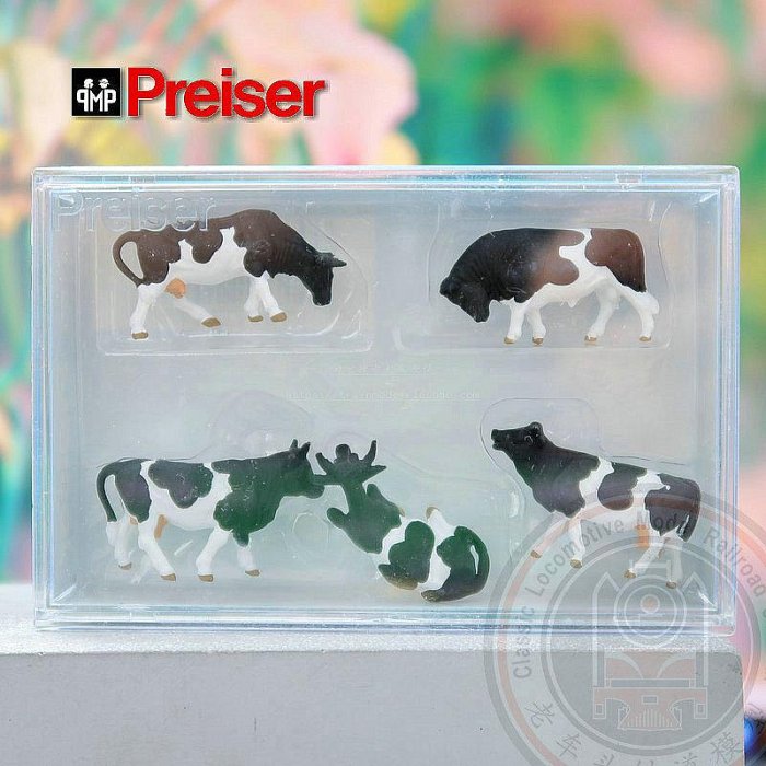 正版現貨原盒1:87微縮動物模型PREISER 14155 兩色奶牛組| Yahoo拍賣