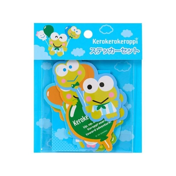 小禮堂 Sanrio 三麗鷗 大眼蛙 造型貼紙組 10枚入 (蛙鴨蛙鴨蛙 汽球)