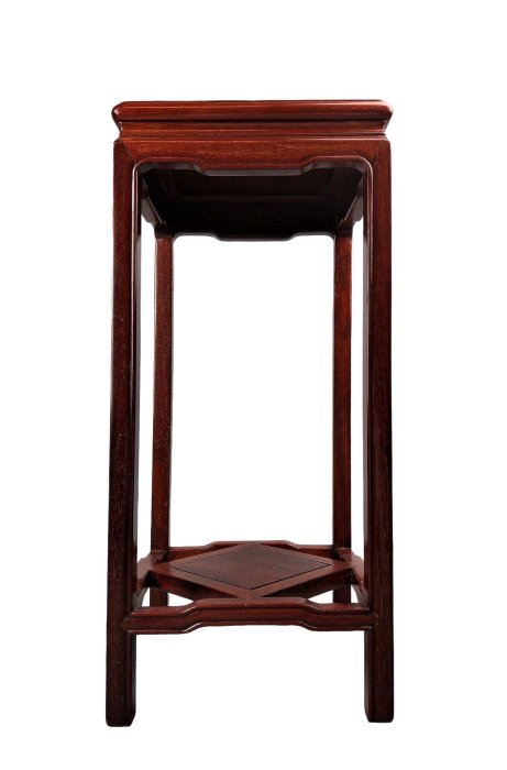 日本老家具/唐木花梨細工鑲貝二重板高腳花台/茶棚/展示棚/茶台/飾台