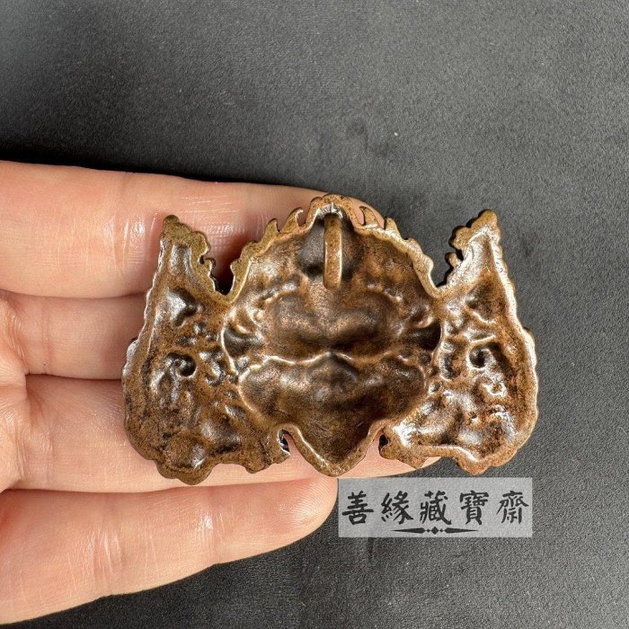 藏傳紅銅獸牌掛件支巴扎老銅器飾品古董收藏藏族吉祥物配件西藏風老物件