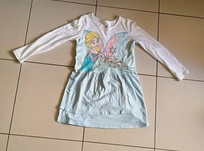 童裝 PUZZLE 冰雪奇緣艾莎公主圖案長袖連身裙(41