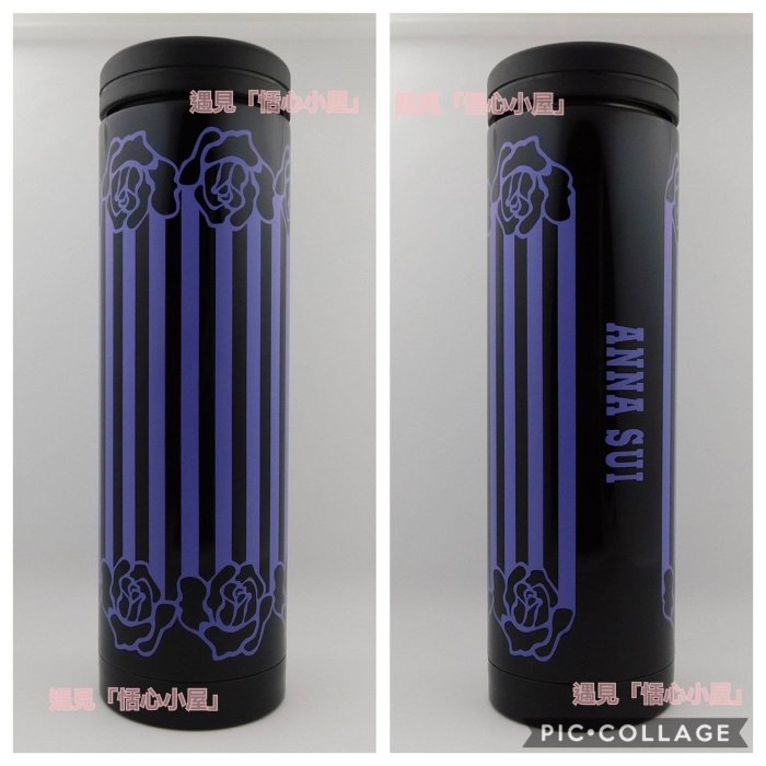 現貨 全新Anna sui安娜蘇 限量經典薔薇紫條紋玫瑰花保溫瓶 保溫杯 隨身瓶 隨身杯 杯子 瓶子