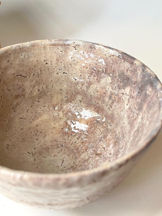 日本天寵窯萩燒抹茶碗七代兼田三左衛門作銘刻木盒時戳昭和四十三年早期