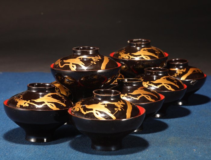 12/10結標古木胎漆器蒔繪蓋碗ADL0098 -茶道具侘寂日本茶道品茶煎茶器