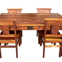 【永茂二手家具館】中古傢俱2手家電*LG111303*原木餐桌+椅*客廳家具 餐桌椅組 洽談桌椅 雞翅木 花梨木 檜木