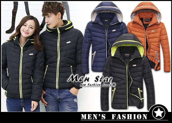 【Men Star】免運費 韓版防潑水鋪棉外套 羽絨外套 羽絨服 男 女 媲美 lacoste kappa a&f ck