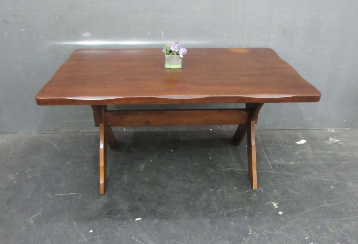 新竹二手家具◎百豐悅2手家具-二手 餐桌椅 149公分木面餐桌 4人餐桌 用餐桌 洽談桌 台中二手傢俱 石岡2手家具