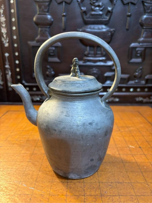 日治錫製茶壺錫壺敬茶壺老台灣。日據日治日本時代茶道具茶具古道具惜福