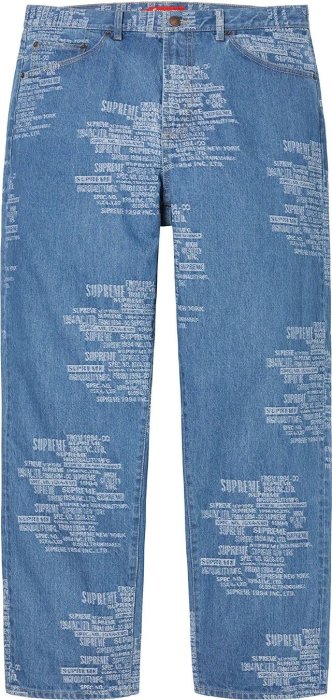 紐約范特西】預購SUPREME SS23 TRADEMARK JACQUARD BAGGY JEAN 牛仔褲