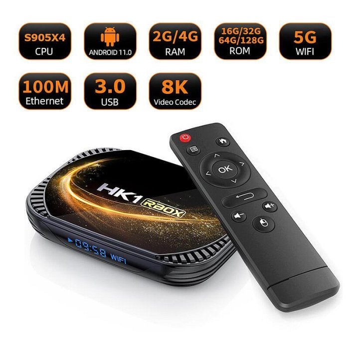 【滿額免運】HK1 RBOX X4S 安卓11機頂盒 S905X4 4G64G 8kWIFI網絡高清播放器