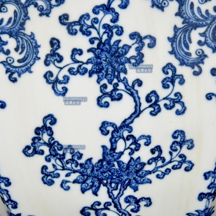 清乾隆青花三果紋六方瓶65.5×31，5000303 青花琺瑯彩五彩二手【古雲