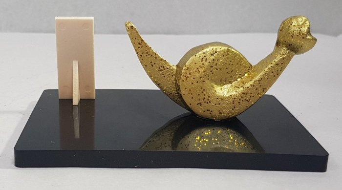 日本古漾】340201日本名雕刻家三枝惣太郎作美術鋳芸品干支蛇置物收藏品