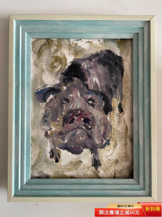 亥豬》手繪油畫作品畫面尺寸：15x20cm 外框尺寸：25x30cm 每張作品【同