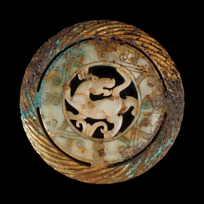 本物保証 天然古翡翠 浮彫 螭龍紋 玉璧 根付 玉佩 貴重 本物保証 天然