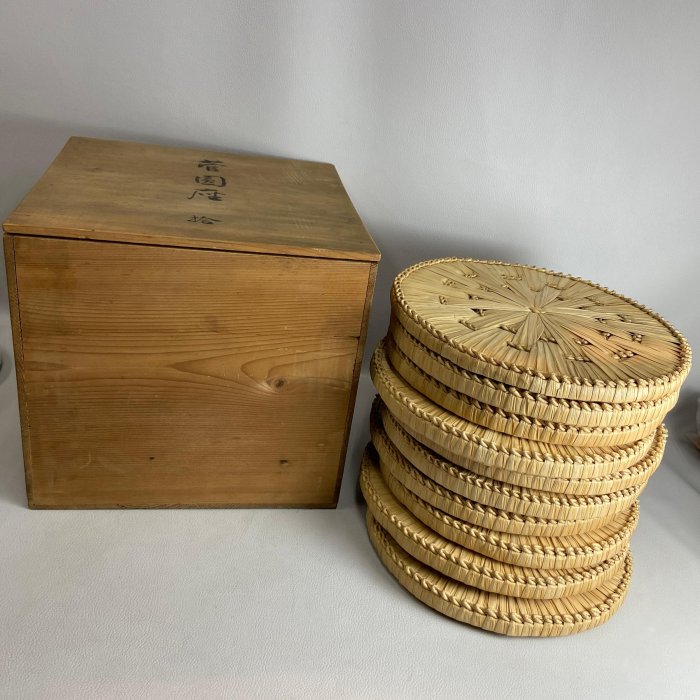 尺一円座 藁竹 5枚セット 古物 茶道具 懐石 水屋 茶事 座 藁竹 5枚セット 古物 茶道具 懐石 水屋 茶事