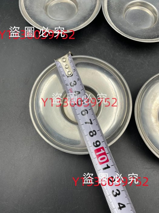 日本拍回，純錫，錫茶托杯托杯墊錫器，五客。 非普通無款錫托純錫，錫