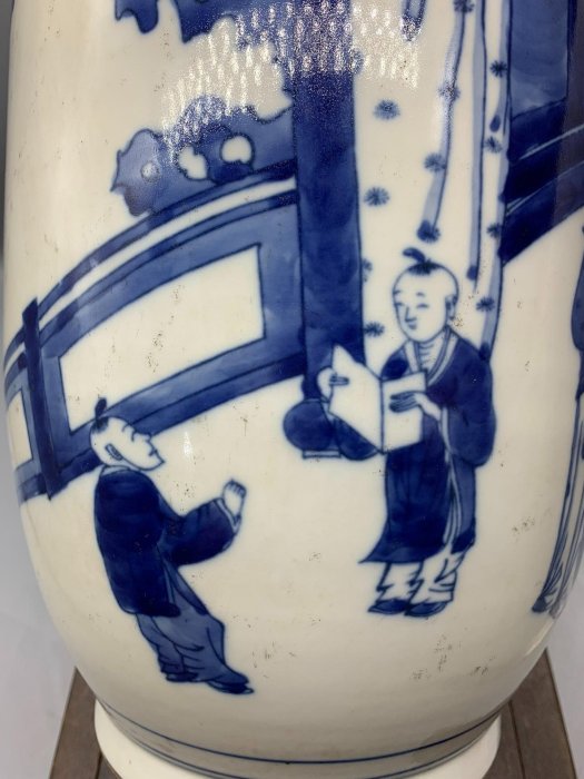 康熙年制青花人物故事棒槌瓶嚴選古瓷收藏品老物件瓷器青花瓷古董