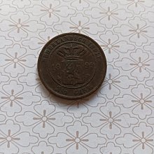 1899年荷屬東印度2.5盾古銅幣，真實老錢幣自然風化美態，重12g直徑3.1