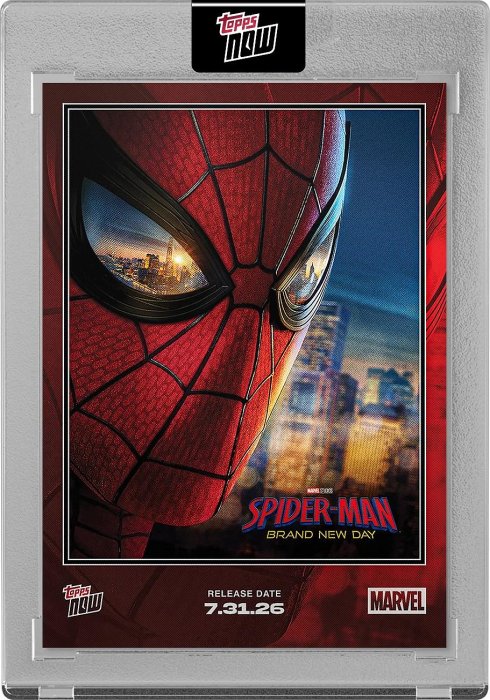 《預購》漫威電影強檔《蜘蛛人：重生日》電影上印紀念原封殼卡 2026 Topps Now Spider-Man