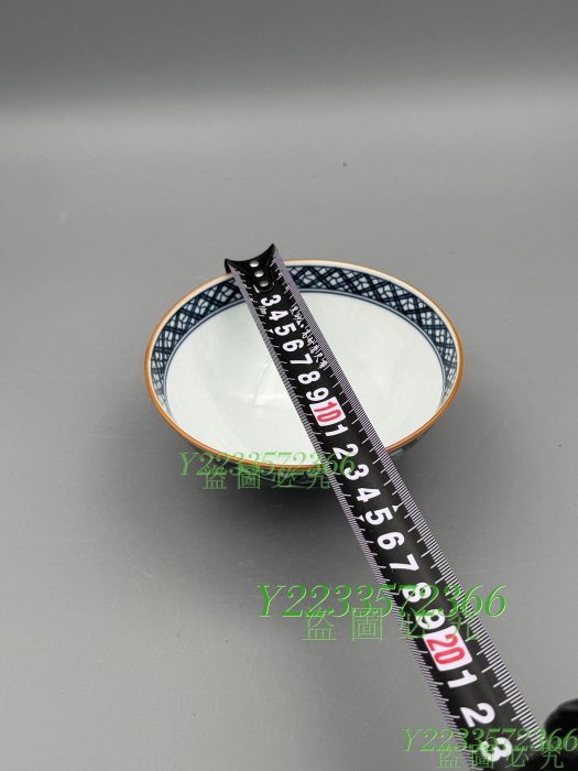 碗052 平安京泉馬場京泉作青花山水赤繪壽桃紋青古董舊藏老貨【尋秦記