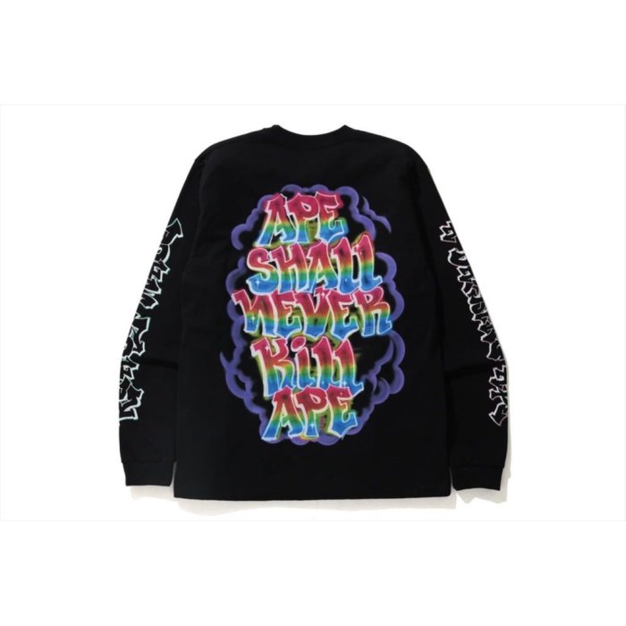 BAPE X READYMADE SPRAY WIDE L/S TEE 聯名款長T | Yahoo拍賣