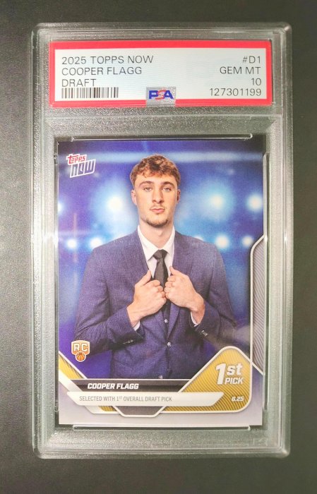 [十月二一開季！]2025 Topps Now 獨行俠少主 Cooper Flagg 鑑定滿分新人卡 PSA 10