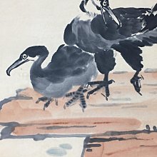 舊藏字畫徐悲鴻款的純手繪三尺中堂畫花鳥畫手繪畫畫工精細材質宣紙實物