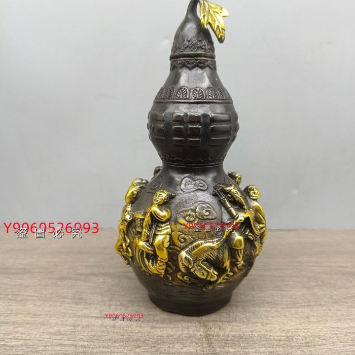 銅擺件:八仙葫蘆，做工精致造型雅致古色古香450g左右尺寸規:格如下圖舊