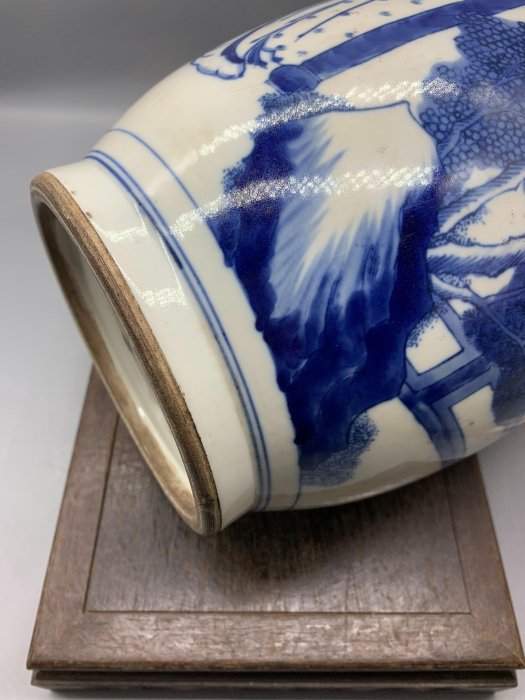 康熙年制青花人物故事棒槌瓶嚴選古瓷收藏品老物件瓷器青花瓷古董