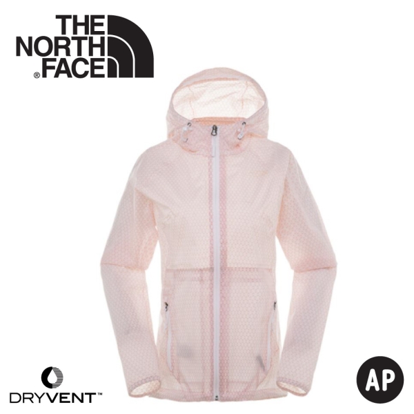 領券折$120【The North Face 女 DryVent防風防水連帽外套《粉白》】3CHS/夾克/風雨衣/休閒外套