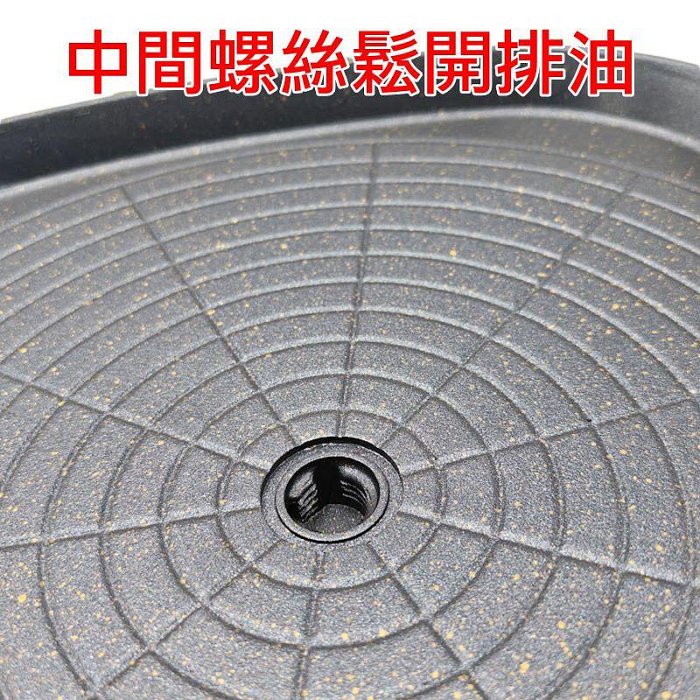 【珍愛頌】K037 底部加厚 韓式烤盤 導油設計 適用岩谷 無煙烤盤 不沾鍋 卡式爐 瓦斯爐 汽化爐 焚火台 牛排 露營