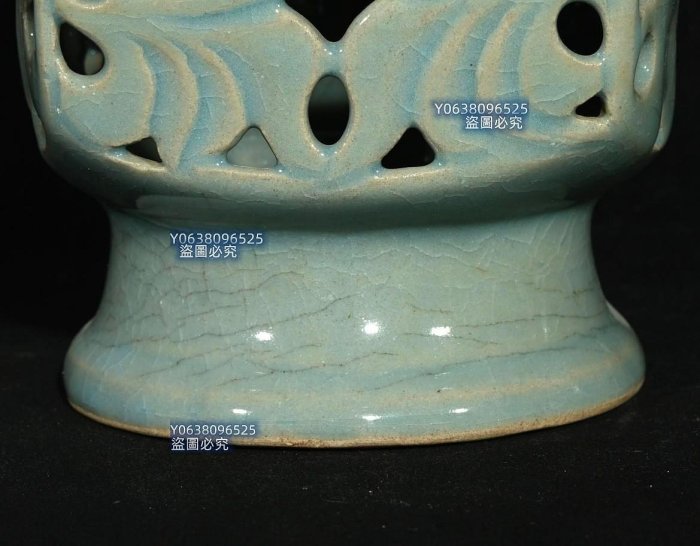 高麗瓷鏤空魚耳瓶，高21.3×10釐米200262 鈞窯汝瓷官窯二手【古雲