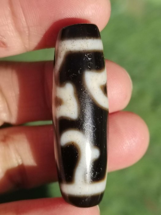 稀有人氣三頓蓮花綠度母天珠，蓮花與綠度母完美融合，寓意吉祥如意。天