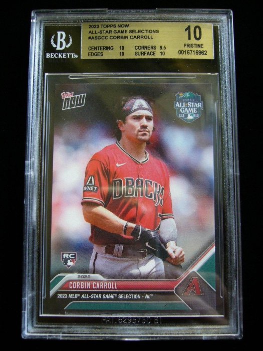 Corbin Carroll 十分完美新人年明星賽 經典時刻紀念 2023 Topps Now #ASGCC  鑑定卡BGS10分
