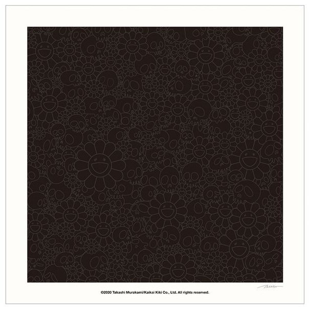 已售出）村上隆©TM/KK For BLM. Black Flowers and Skulls