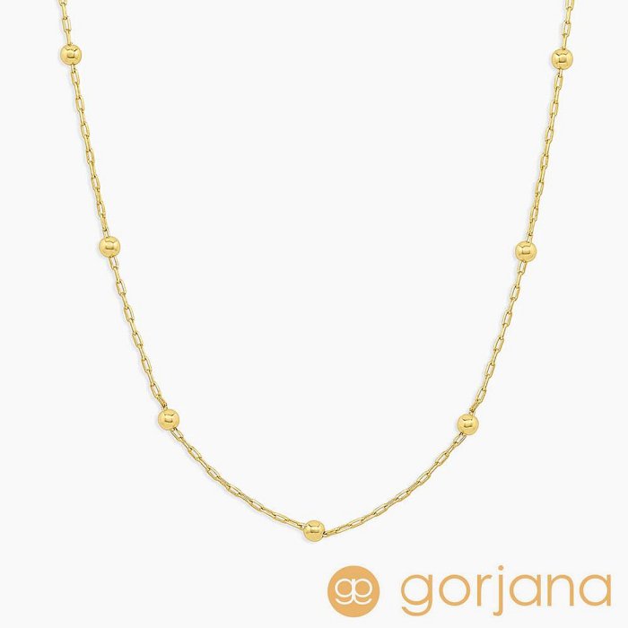 GORJANA 圓潤星辰豆豆項鍊 優雅金色素鍊 Newport