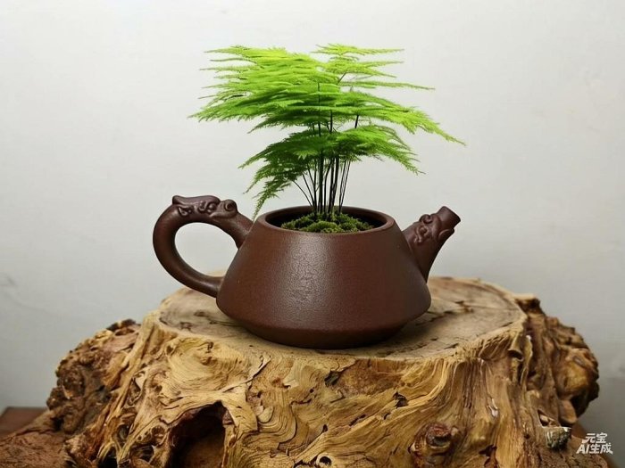 宜興紫砂壺花盆百目紫泥中小微綠植專用龍頭把手龍嘴設計多肉菖蒲盆栽