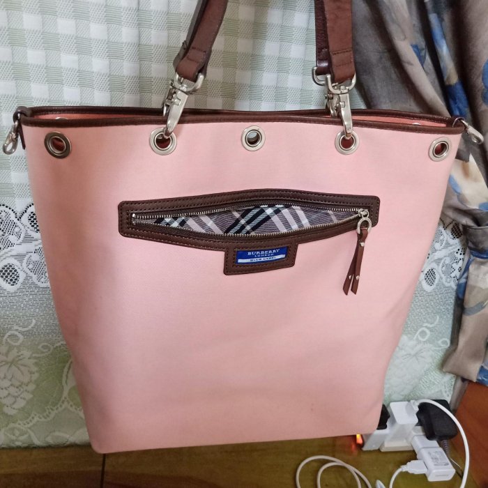 Burberrybluelabel reversible tote pink Burberry Blue Label Pink 