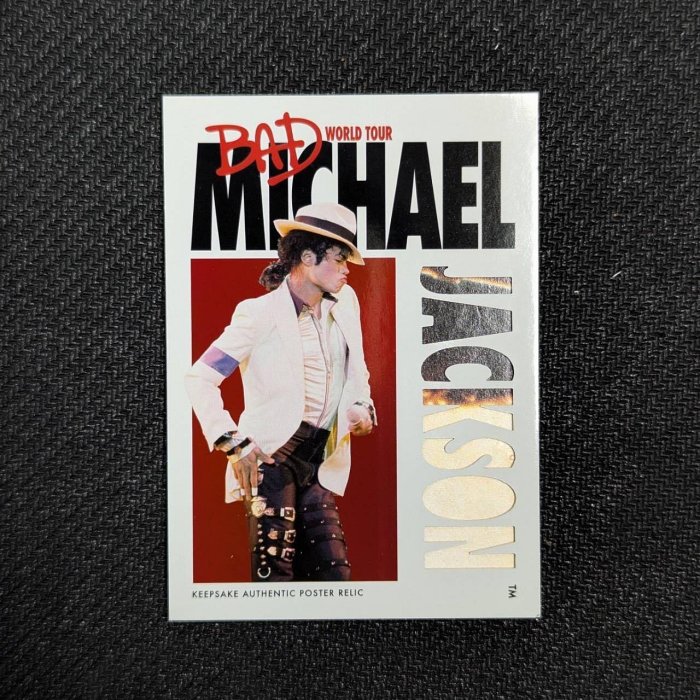 Keepsake Michael Jackson 麥可傑克森「Bad」世界巡迴演唱會 用品卡 限量87張