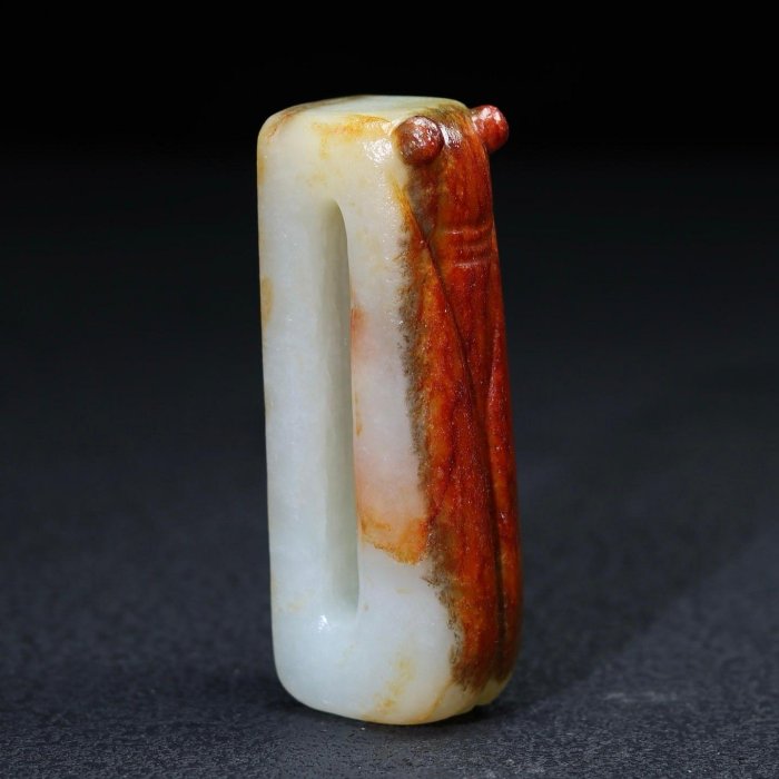 18865和田玉舊藏迴流精品玉蟬腰釦玉質剛性細膩油潤包漿醇厚沁色自然雕