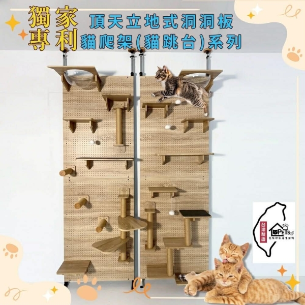 台灣製 【寵傢好】 免釘牆頂天立地貓跳台(加高寬80公分) 洞洞板 貓跳台 頂天立地 貓爬架 貓