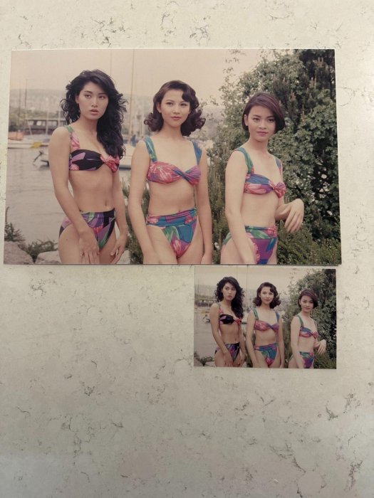 蔡少芬早期80年代12寸經紀公司原版照片，高清幻燈片沖洗對比圖，尺寸12