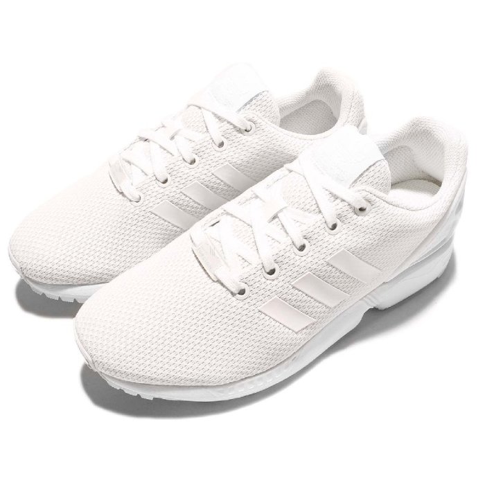 CodE= ADIDAS ORIGINALS ZX FLUX K 編織網布慢跑鞋(全白)S81421 TRIPLE