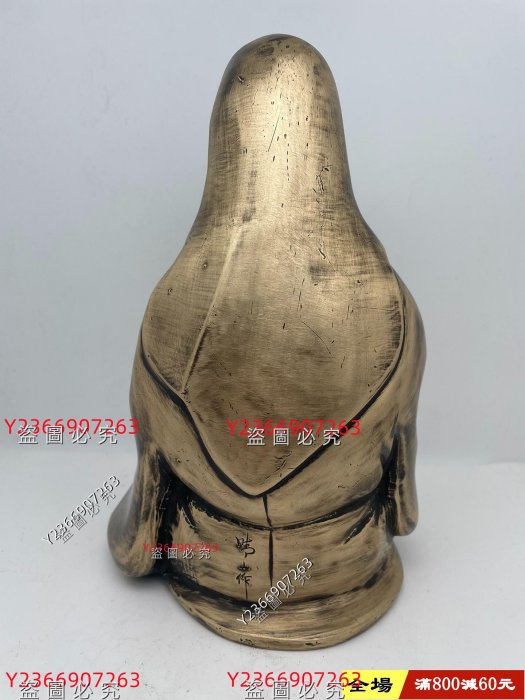 銅製壽老人 置物 高村泰正在名 年代物  保管品 壽老人銅像，晴山款，高度約21 厘米，重量1800克。銅制擺件，輕微舊痕