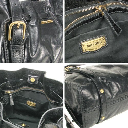 J&S 精品小舖Miu Miu RR1312 X72 Vitello Lux Bow Tote 小牛皮蝴蝶結肩