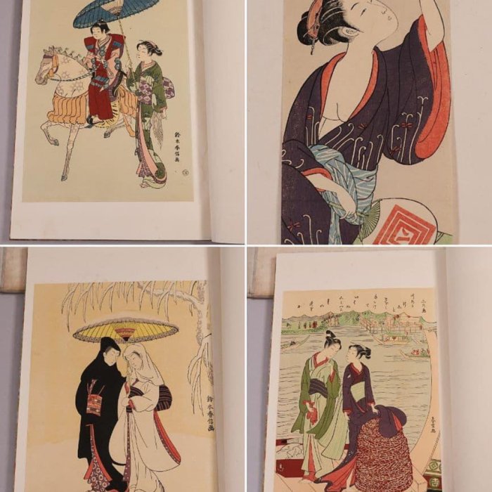 【３】手摺木版画 大正 浮世風俗 やまと錦絵 橋口五葉 60図冊揃【CM420】 浮世絵風俗 やまと錦絵 錦絵全盛時代 中巻」橋口五葉編 鏑木清方賛助
