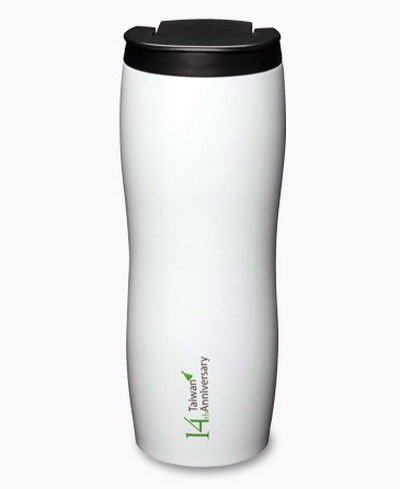 STARBUCKS 臺灣 星巴克 2012 不鏽鋼隨行杯 星巴克14週年 白色不鏽鋼 隨行杯20oz Venti 杯