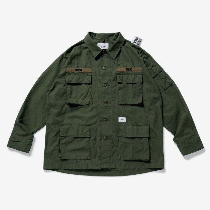 Sサイズ　neighborhood × wtaps jungle WTAPS◇22SS JUNGLE 01/LS/COTTON. OXFORD. TEXTILE/4/BLK